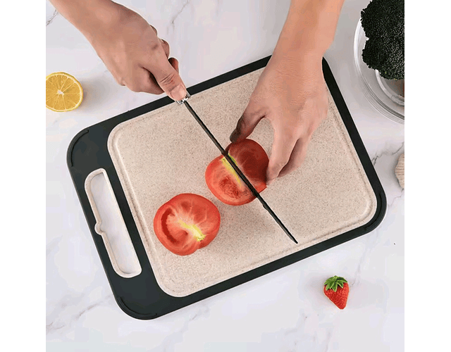 Tabla De Picar Cortar Profesional Doble Cara Acero Inoxidable