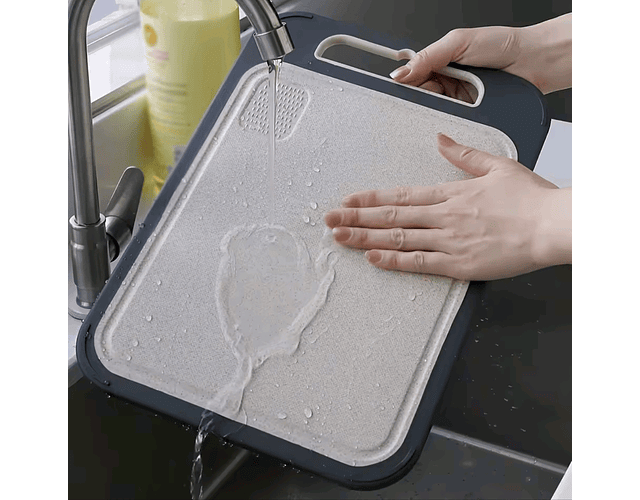 Tabla De Picar Cortar Profesional Doble Cara Acero Inoxidable