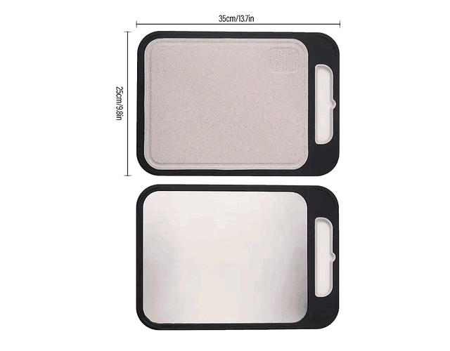 Tabla De Picar Cortar Profesional Doble Cara Acero Inoxidable