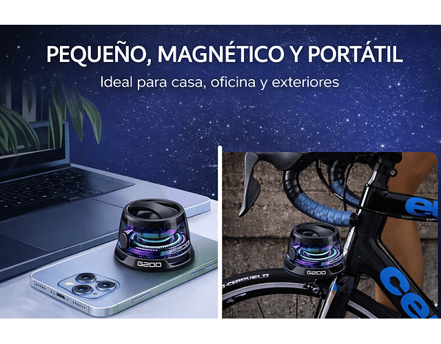 Parlante Altavoz Magnético Mini G200 Inalámbrico Bluetooth 