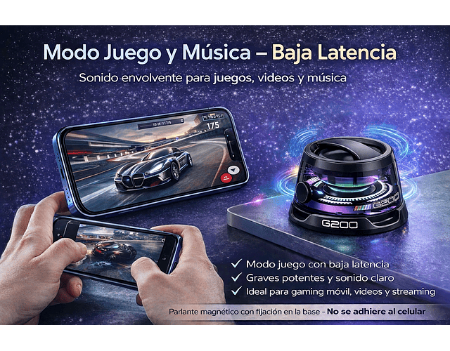 Parlante Altavoz Magnético Mini G200 Inalámbrico Bluetooth 