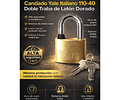 Candado Yale Italiano 110-40 Original 2 Llaves Color Dorado