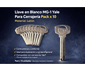 Llave En Blanco Yale Mg-1 Multipunto Plus Económica X10 Und Plateado
