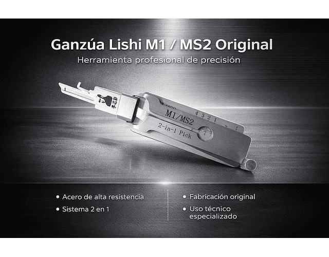 Ganzua Lishi M1 Ms2 Para Candados Master Profesional Codificación 4 Pines