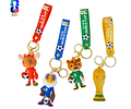 Llavero Copa Mundial FIFA World Cup 2026 Con Mascota Y Trofeo Silicona