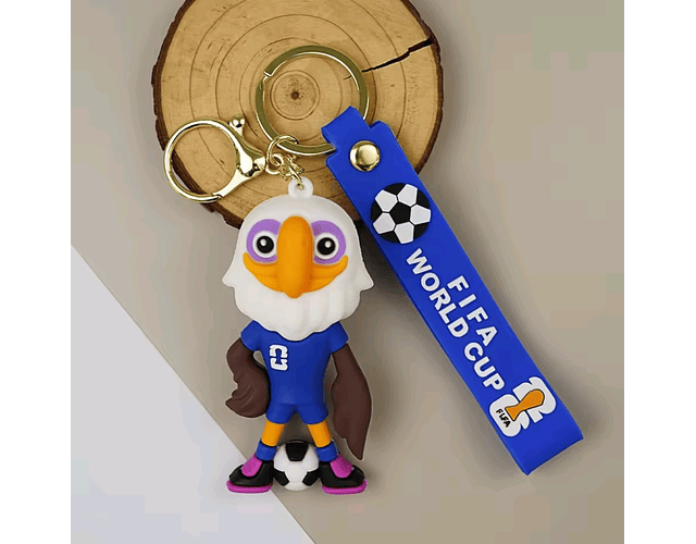 Llavero Copa Mundial FIFA World Cup 2026 Con Mascota Y Trofeo Silicona