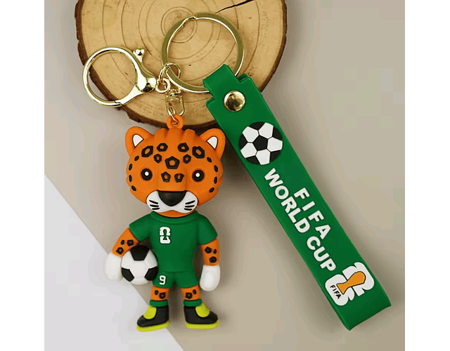 Llavero Copa Mundial FIFA World Cup 2026 Con Mascota Y Trofeo Silicona