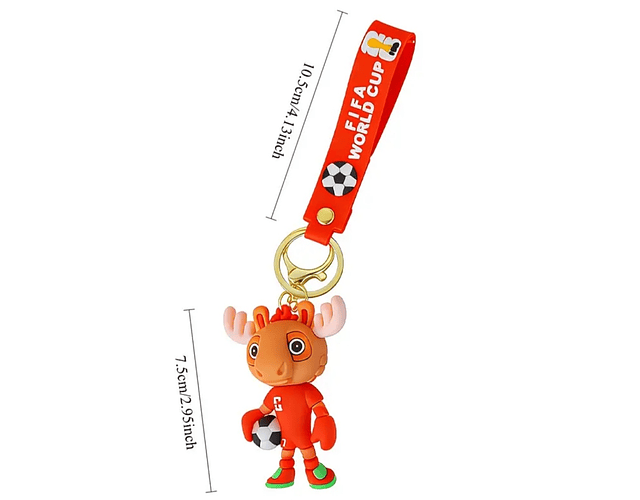 Llavero Copa Mundial FIFA World Cup 2026 Con Mascota Y Trofeo Silicona