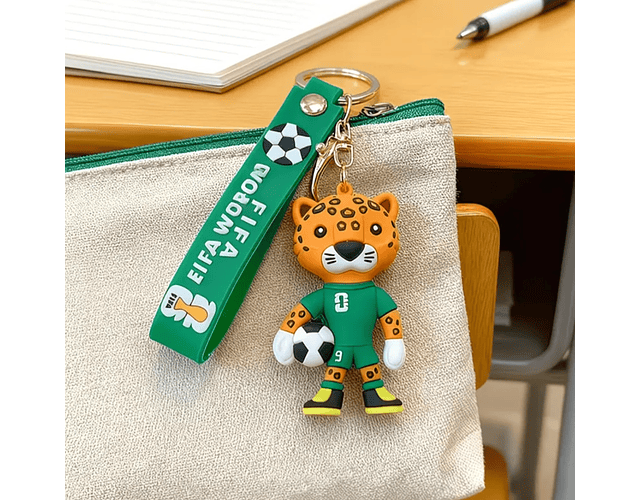 Llavero Copa Mundial FIFA World Cup 2026 Con Mascota Y Trofeo Silicona