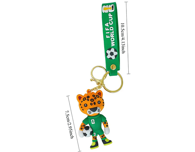 Llavero Copa Mundial FIFA World Cup 2026 Con Mascota Y Trofeo Silicona