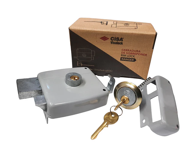 Cerradura Sobreponer De Seguridad Cisa Ranger Visalock Gris 