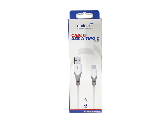 Cable Cargador Usb A Tipo C 3.1a Carga Rápida 1 Metro Unitec