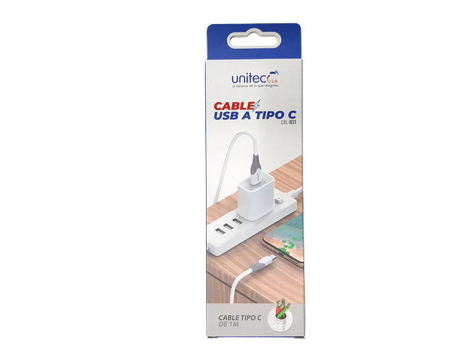 Cable Cargador Usb A Tipo C 3.1a Carga Rápida 1 Metro Unitec