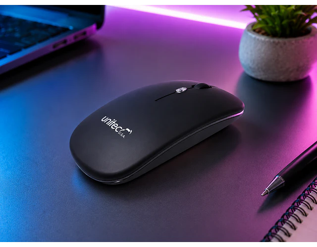 Mouse Inalámbrico Recargable Usb 2,4g Unitec Rgb Btw-121
