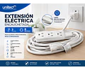 Extensión Eléctrica Encauchetada 8 Metros 3 Salidas Unitec