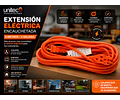 Extensión Eléctrica Encauchetada 8 Metros 3 Salidas Naranja Unitec