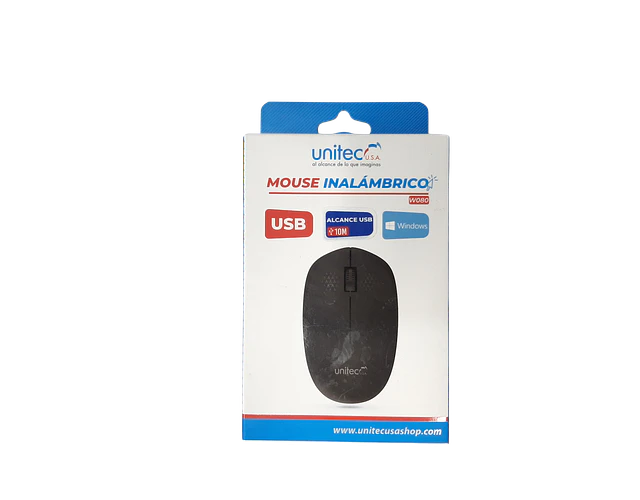 Mouse Inalámbrico W080 Unitec Usb 2.4ghz 10 Metros Negro