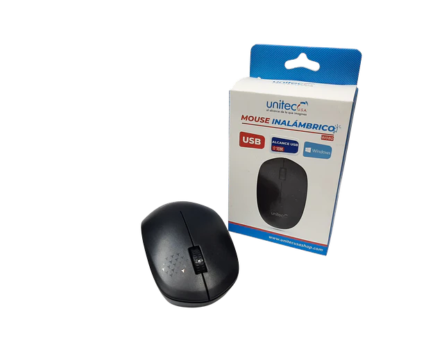 Mouse Inalámbrico W080 Unitec Usb 2.4ghz 10 Metros Negro