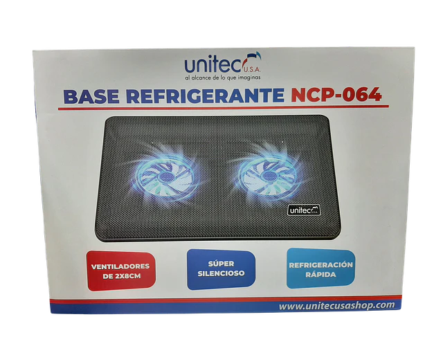 Base Refrigerante Portatil 2 Ventiladores Unitec Ncp-064