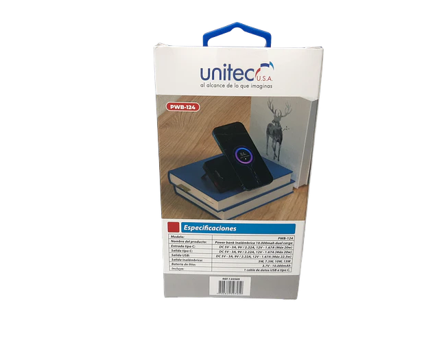 Power Bank Magnética + Carga Por Cable 10.000 Mah Unitec