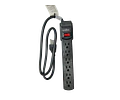 Multitoma Regleta 6 Salidas Cable De 90 Cm Negra Unitec
