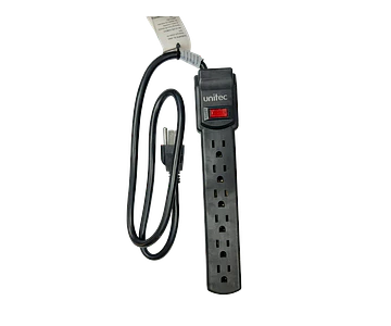 Multitoma Regleta 6 Salidas Cable De 90 Cm Negra Unitec