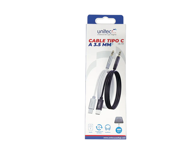Cable Auxiliar Audio Tipo C A Jack 3.5mm 1 Metro Negro