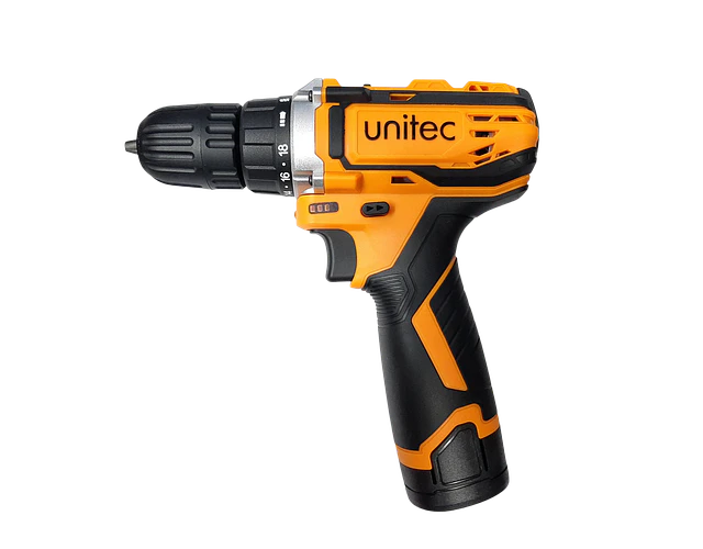 Kit Taladro Inalambrico Atornillador Unitec 12v 3/8'' 2 Baterias + 23 Accesorios