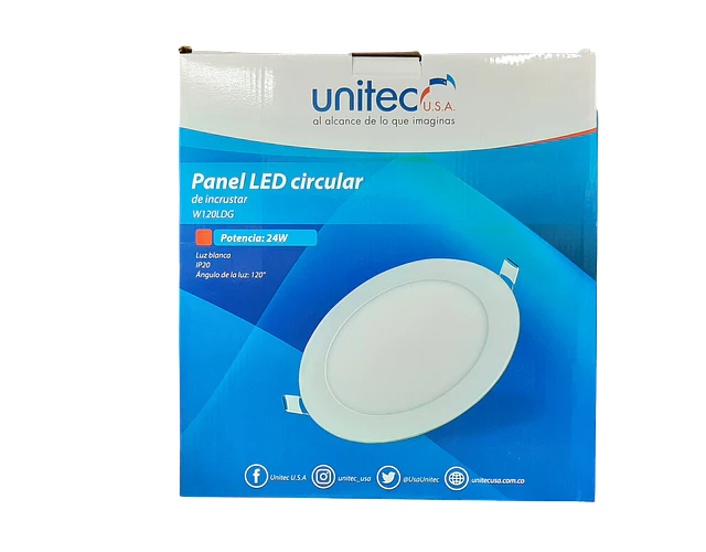 Panel Led Redondo Incrustar 24w Unitec Certificado Retilap
