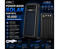 Power Bank Solar Portátil 10.000 Mah Con Cables Unitec