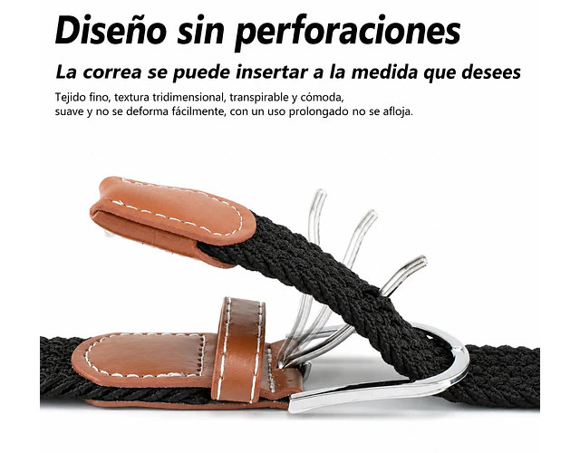 Correa Cinturón Trenzada Unisex Ajustable Elástica Elegante 