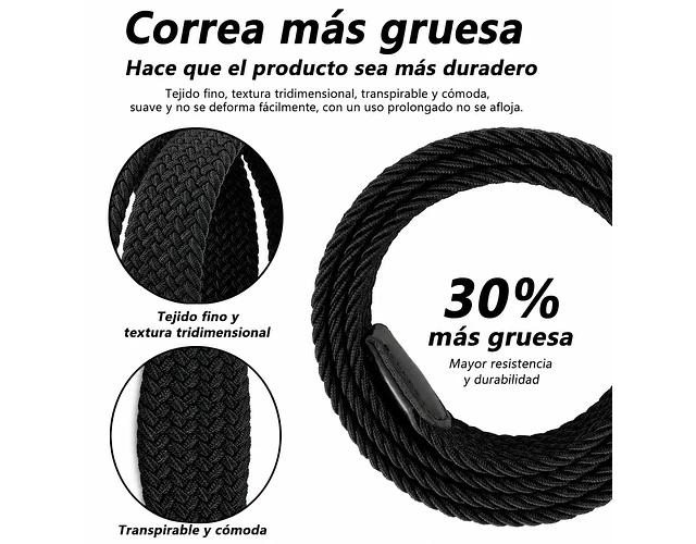 Correa Cinturón Trenzada Unisex Ajustable Elástica Elegante 
