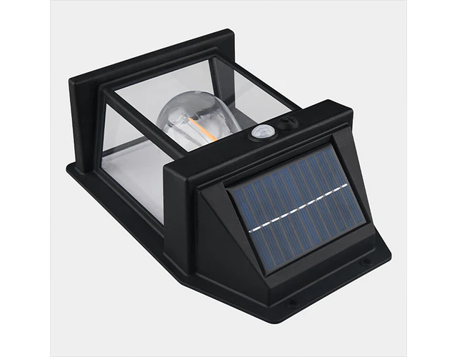 Lámpara Led Solar Aplique Pared Exterior Con Sensor De Movimiento 
