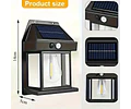 Lámpara Led Solar Aplique Pared Exterior Con Sensor De Movimiento 