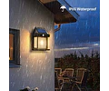 Lámpara Led Solar Aplique Pared Exterior Con Sensor De Movimiento 