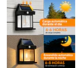 Lámpara Led Solar Aplique Pared Exterior Con Sensor De Movimiento 