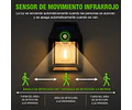 Lámpara Led Solar Aplique Pared Exterior Con Sensor De Movimiento 