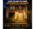 Lámpara Led Solar Aplique Pared Exterior Con Sensor De Movimiento 