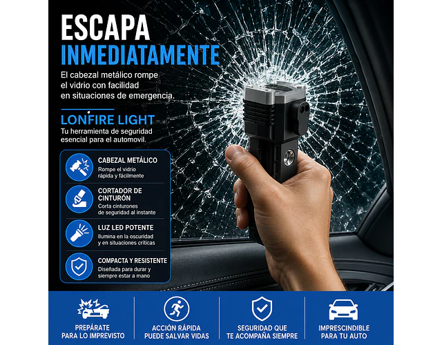 Linterna Led De Emergencia Para Carro Multifunción Recargable