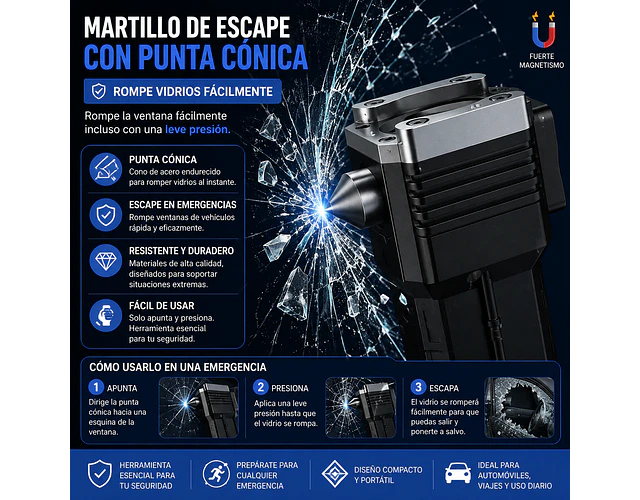 Linterna Led De Emergencia Para Carro Multifunción Recargable