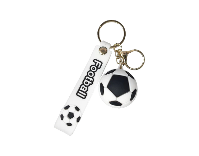 Llavero Balón De Fútbol Siliconado 3D Goma Pelota Deportes Soccer 