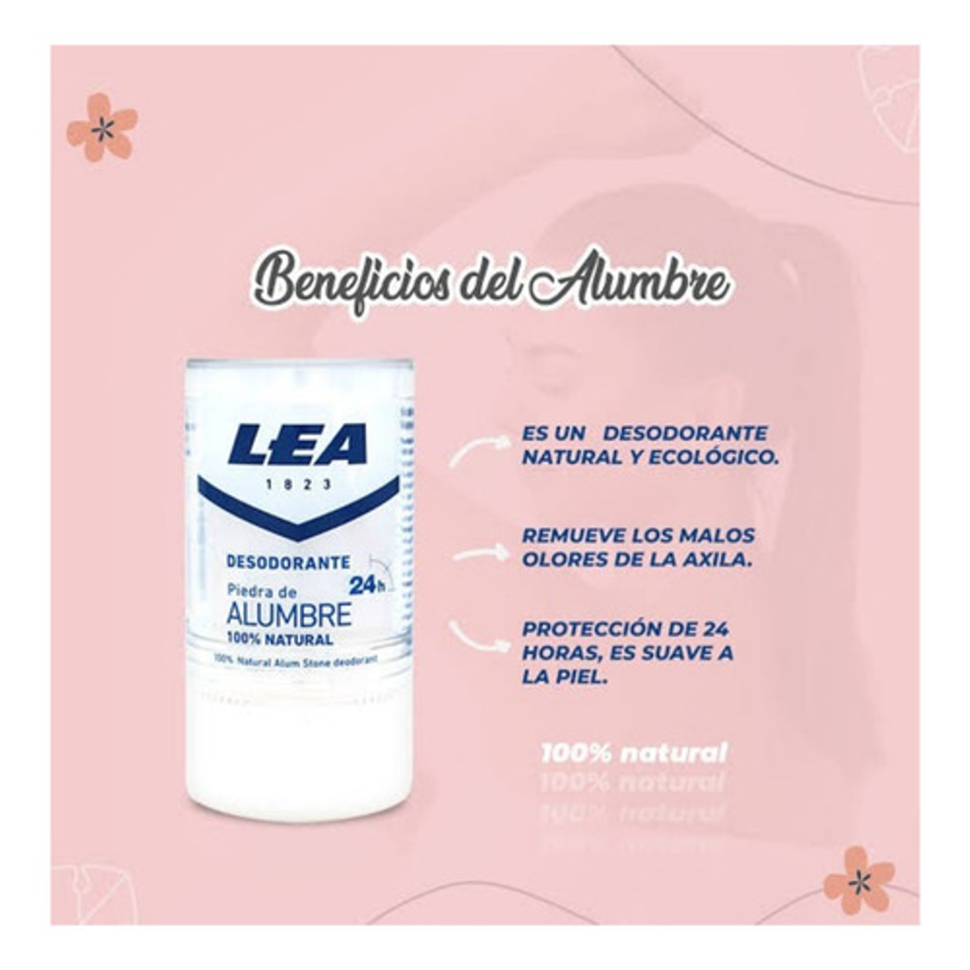 Lea Desodorante Piedra Alumbre 100% Natural 120 Gr. 3
