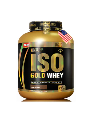 ISO GOLD WHEY x 6.6 lb (3000 g) pote - LEVEL PRO + REGALOS 