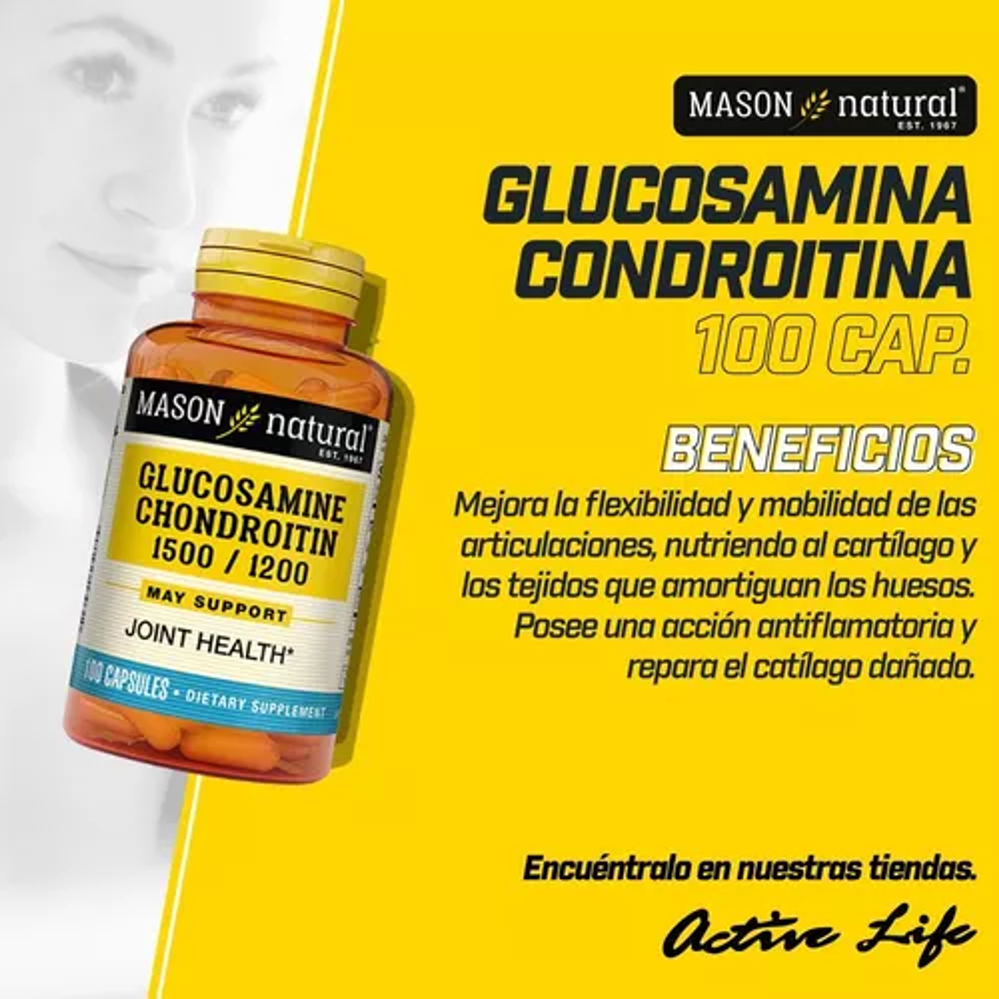 GLUCOSAMINE CHONDROITIN 1500/1200 con DOBLE IMPACTO - fco x 60 cap. - MASON - VENTA LIBRE - PROMOCION 5