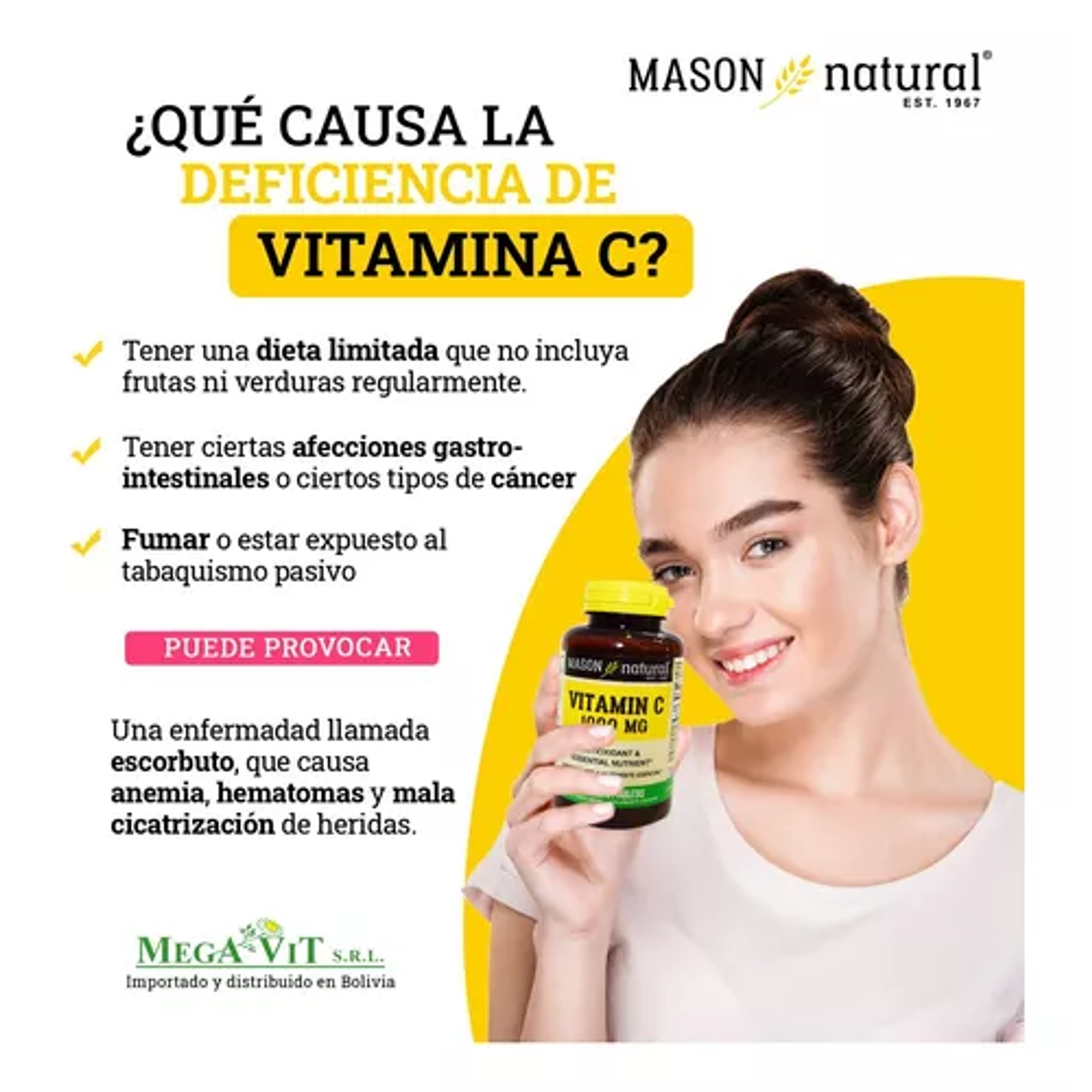 VITAMINA C 1000 mg - fco x 100 tab. - MASON - VENTA LIBRE - PROMOCION 4