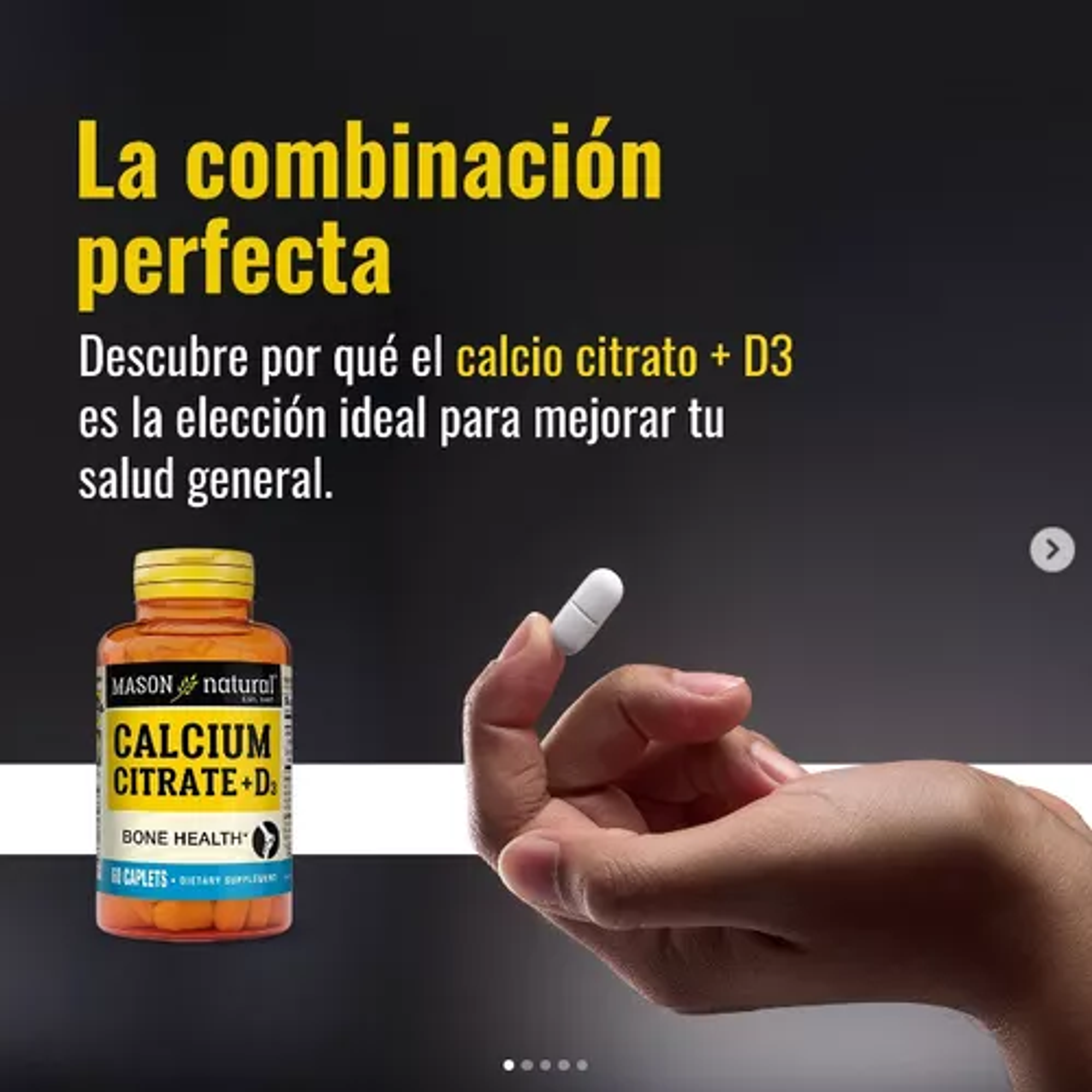 CALCIUM CITRATE + VIT D3 (calcio citrato) - fco x 60 tab. - MASON - VENTA LIBRE - PROMOCION 5