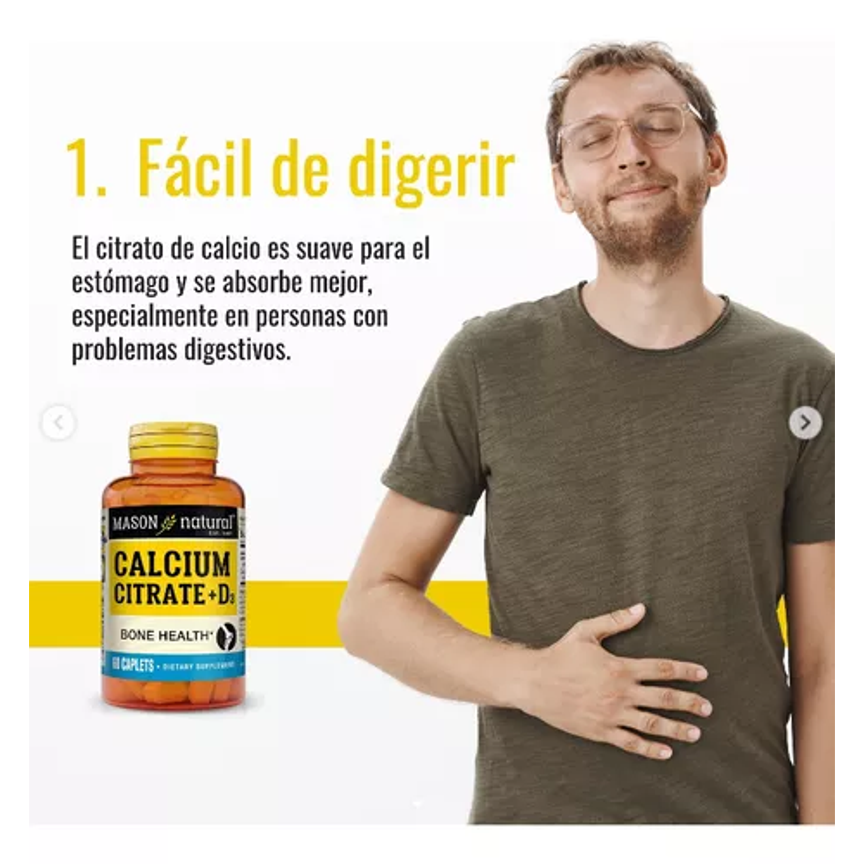 CALCIUM CITRATE + VIT D3 (calcio citrato) - fco x 60 tab. - MASON - VENTA LIBRE - PROMOCION 6