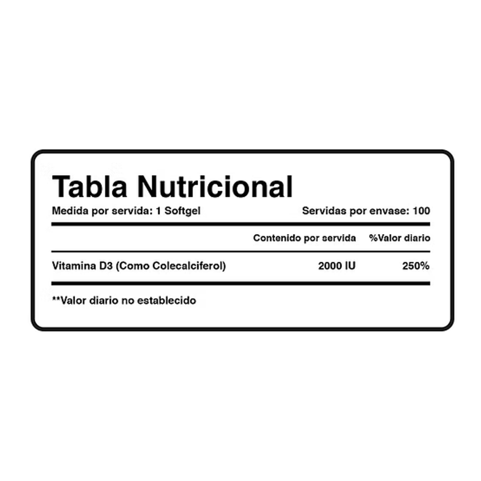 VITAMINA D3 * 2000 IU - fco x 100 softgel 2