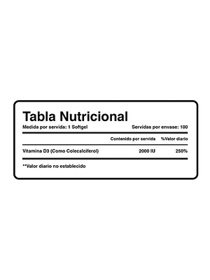 VITAMINA D3 * 2000 IU - fco x 100 softgel