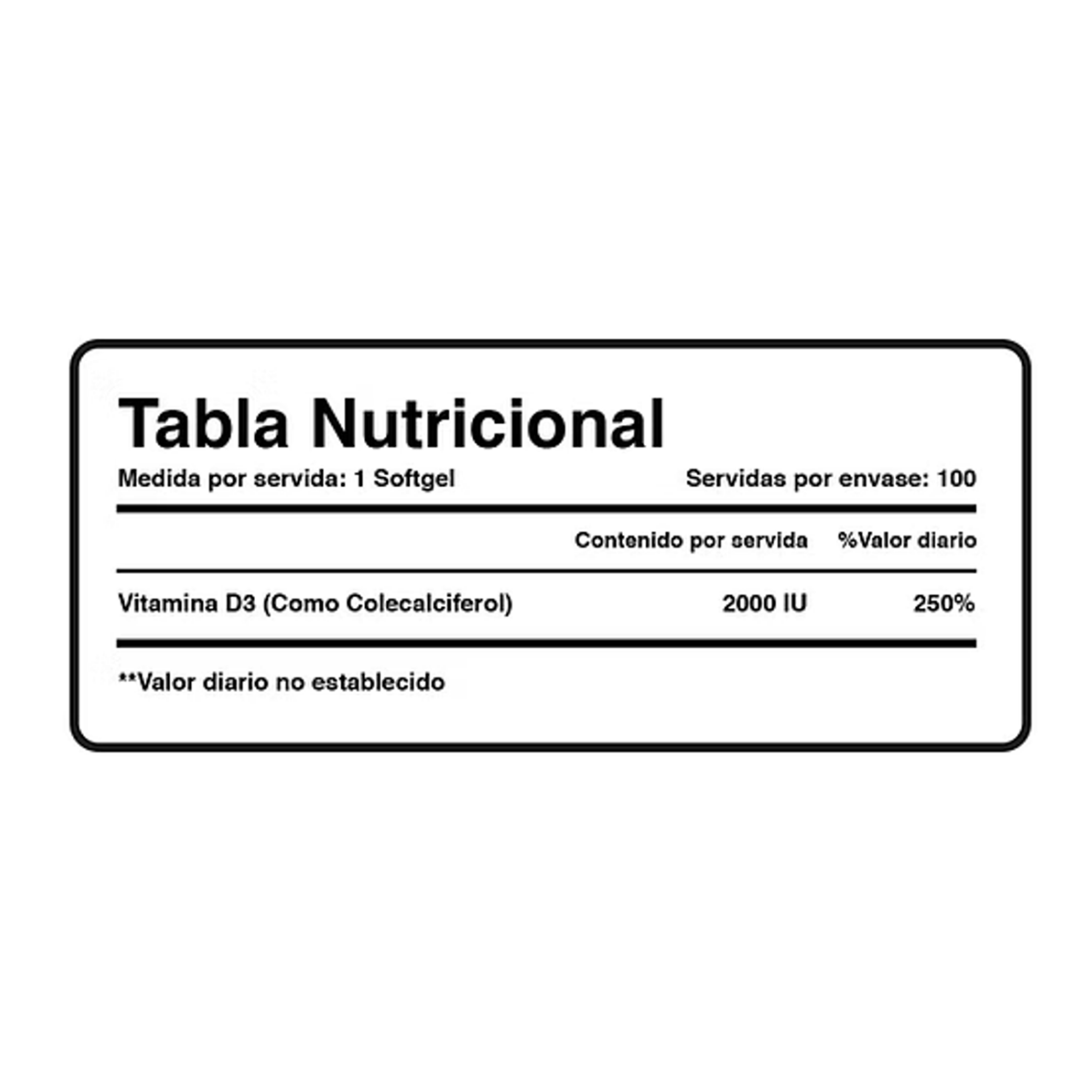 VITAMINA D3 * 2000 IU - fco x 100 softgel 2